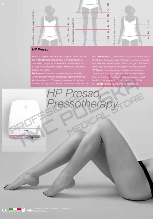 Hp Presso Presoterapa - modelowanie sylwetki urządzenia do gabinetów kosmetycznych